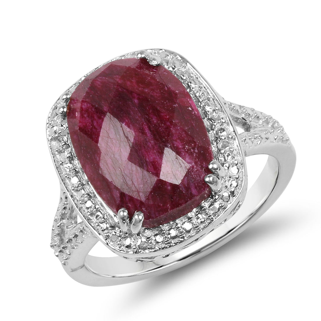 7.60 Carat Dyed Ruby .925 Sterling Silver Ring by Bids.com