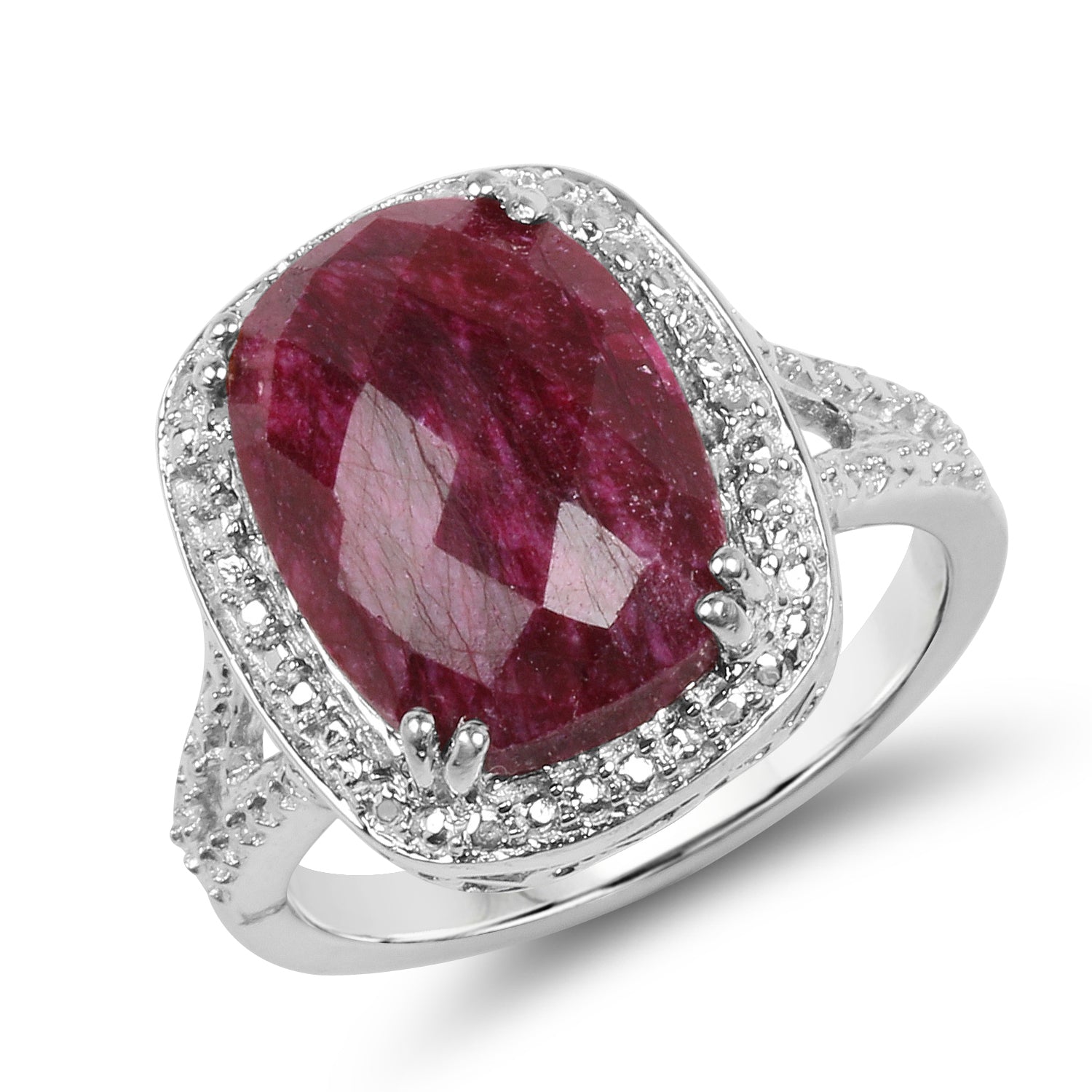 7.60 Carat Dyed Ruby .925 Sterling Silver Ring by Bids.com