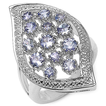 1.47 Carat Genuine Tanzanite .925 Sterling Silver Ring by Bids.com