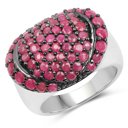 3.35 Carat Genuine Ruby .925 Sterling Silver Ring by Bids.com