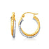 14k Two-Tone Gold Interlaced Hoop Earrings with Hammered Texture  DestGlow