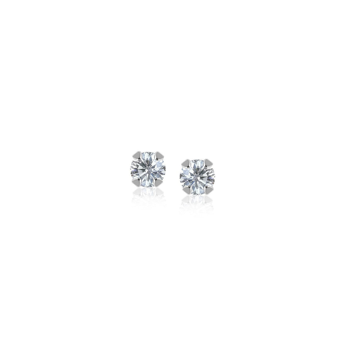 14k White Gold White Cubic Zirconia 2mm Stud Earrings by Bids.com
