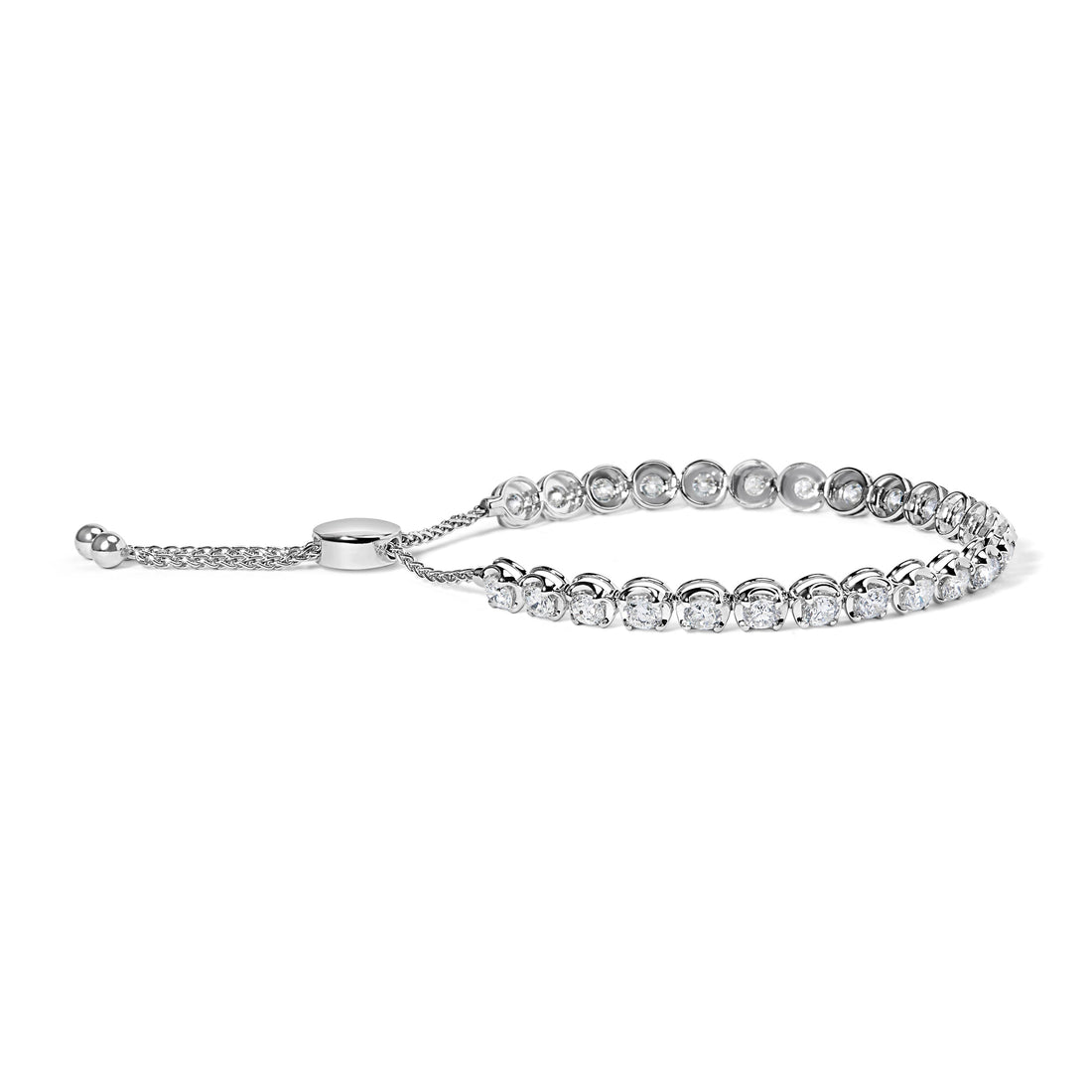 14K White Gold 6.00 Cttw Diamond 4â€-10â€ Adjustable Bolo Tennis Bracelet (I-J Color, I1-I2 Clarity)  DestGlow