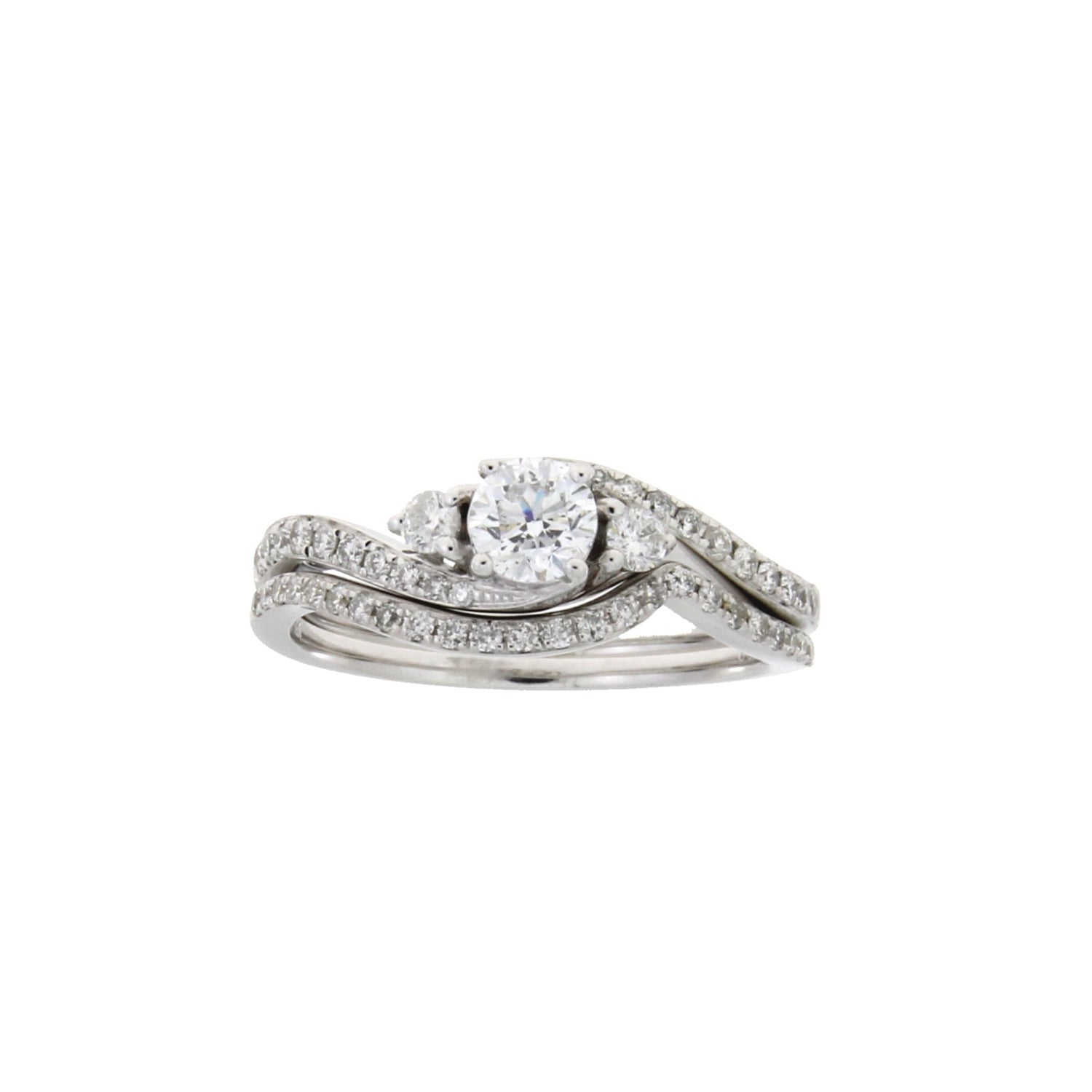 .70ct Diamond Engagement Ring Set 14KT White Gold by Bids.com
