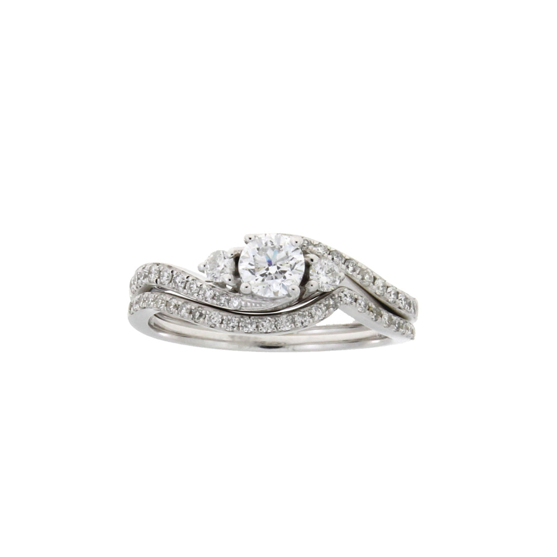 .70ct Diamond Engagement Ring Set 14KT White Gold by Bids.com