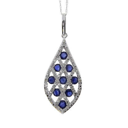 .58ct Sapphire Diamond Fashion Pendants 14KT White Gold by Bids.com