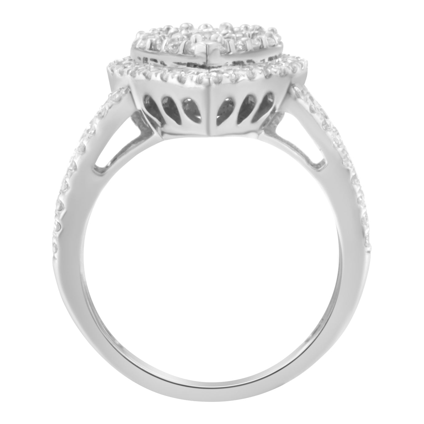.925 Sterling Silver Diamond Cluster Ring (1 1/2 Cttw, H-I Color, I1-I2 Clarity) - Size 6 by Bids.com