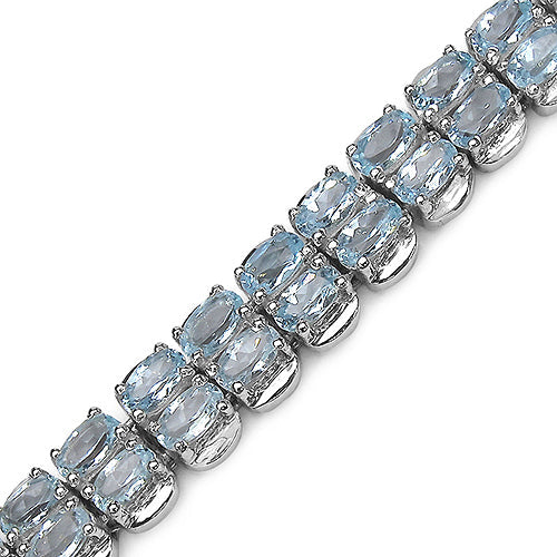 18.00 Carat Genuine Blue Topaz .925 Sterling Silver Bracelet by Bids.com