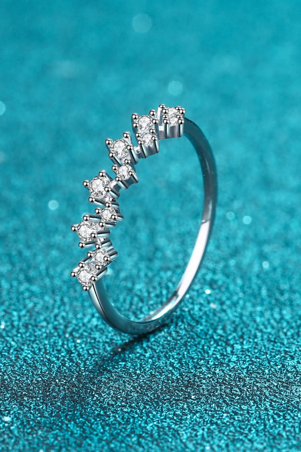 Sparkala™ Rhodium-Plated Half-Eternity Ring by Sparkala