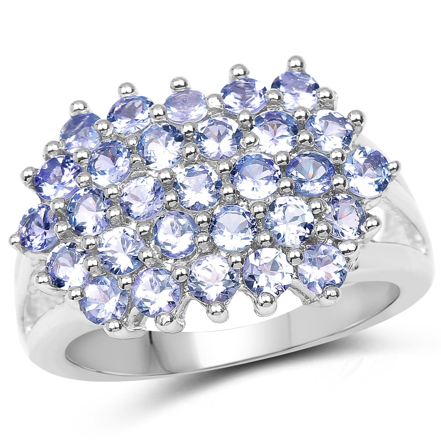2.03 Carat Genuine Tanzanite .925 Sterling Silver Ring by Bids.com