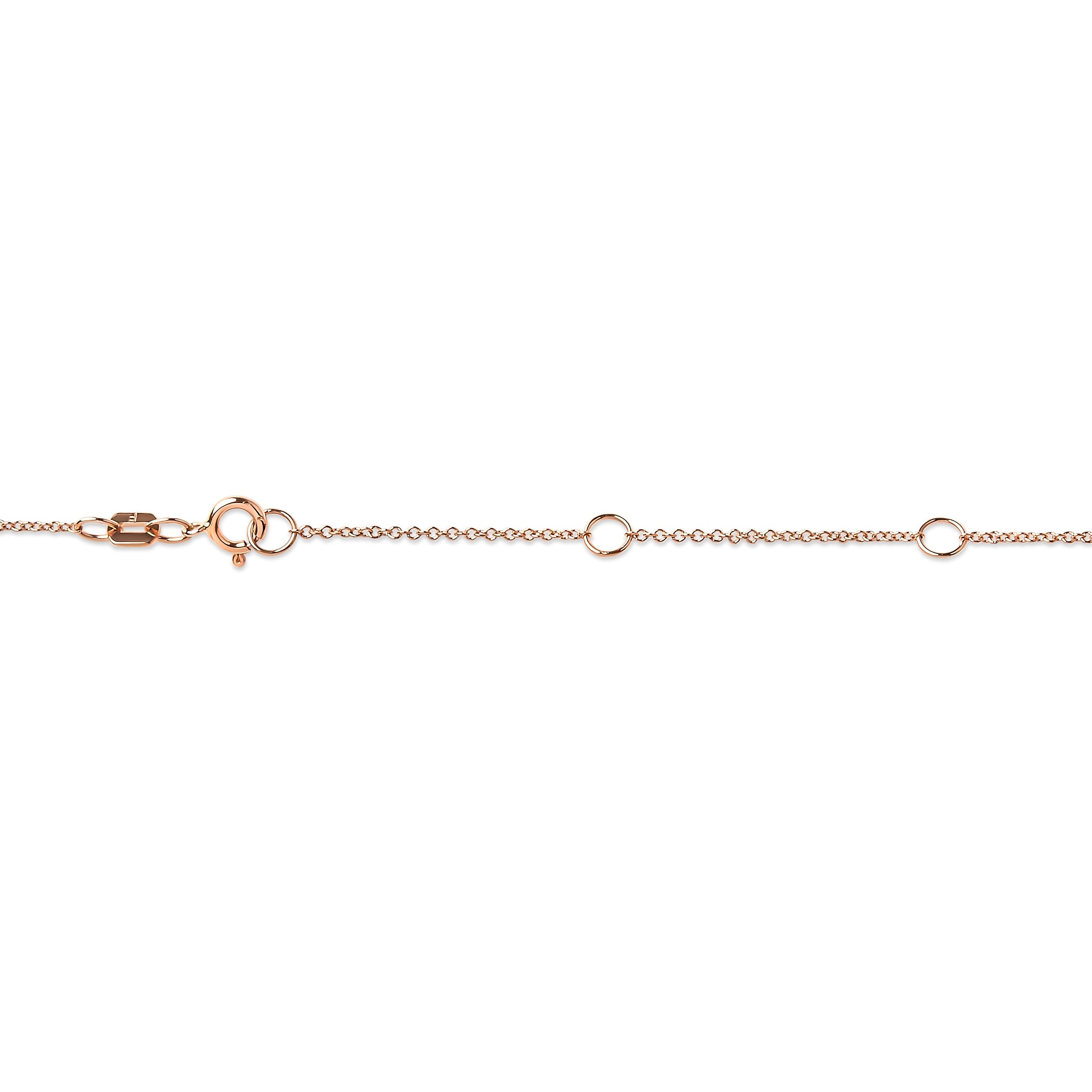 10K Rose Gold 1/3 Carat Round Brilliant-Cut Diamond Modern Bezel-Set Solitaire 16"-18" Pendant Necklace (H-I Color, SI2-I1 Clarity) by Bids.com