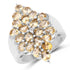 3.54 Carat Genuine Citrine and White Topaz .925 Sterling Silver Ring by Bids.com