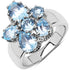 3.56 Carat Genuine Blue Topaz .925 Sterling Silver Cluster Ring by Bids.com