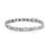 14K White Gold Princess-Cut white and Blue Diamond 3.00 cttw Fashion Link Bracelet (H-I Color, SI1-SI2 Clarity) by Bids.com