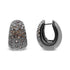 Black Rhodium over 18K White Gold 2 1/4 Cttw Prong and Bezel Set White and Brown Diamond Huggy Hoop Earring (F-G/Brown Color, VS1-VS2 Clarity) by Bids.com