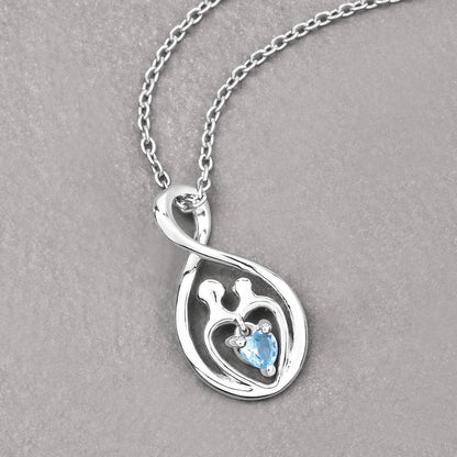 0.13 Carat Genuine Swiss Blue Topaz .925 Sterling Silver Pendant  DestGlow