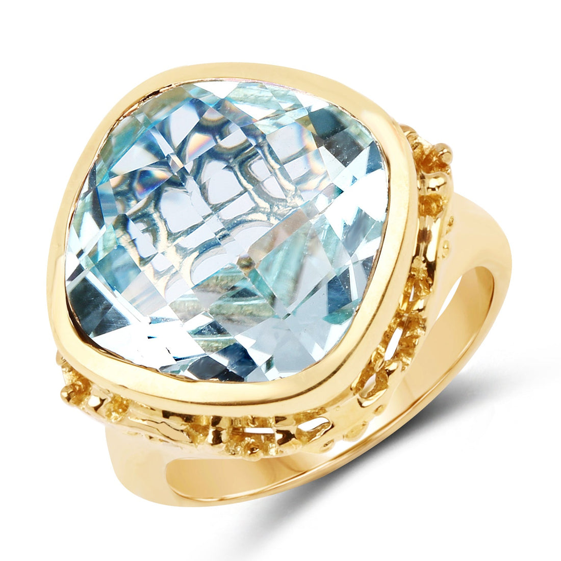 12.79 Carat Genuine Blue Topaz .925 Sterling Silver Ring by Bids.com
