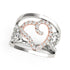 Heart Motif Filigree Style Diamond Ring in 14k White And Rose Gold (1/4 cttw) by Bids.com