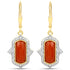 3.93 Carat Genuine Red Coral and White Diamond .925 Sterling Silver Earrings  DestGlow
