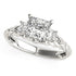 14k White Gold Princess Cut 3 Stone Antique Style Diamond Ring (1 1/8 cttw) by Bids.com