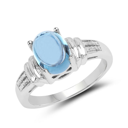 2.10 Carat Genuine Swiss Blue Topaz .925 Sterling Silver Ring by Bids.com