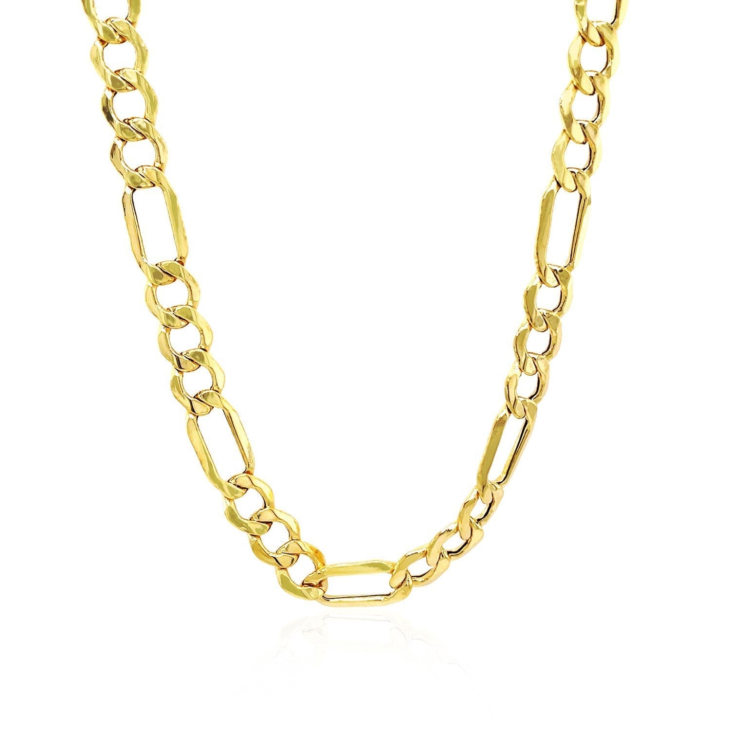 6.5mm 10k Yellow Gold Lite Figaro Chain  DestGlow