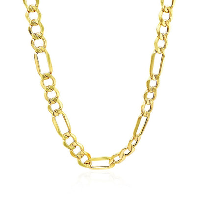 6.5mm 10k Yellow Gold Lite Figaro Chain  DestGlow