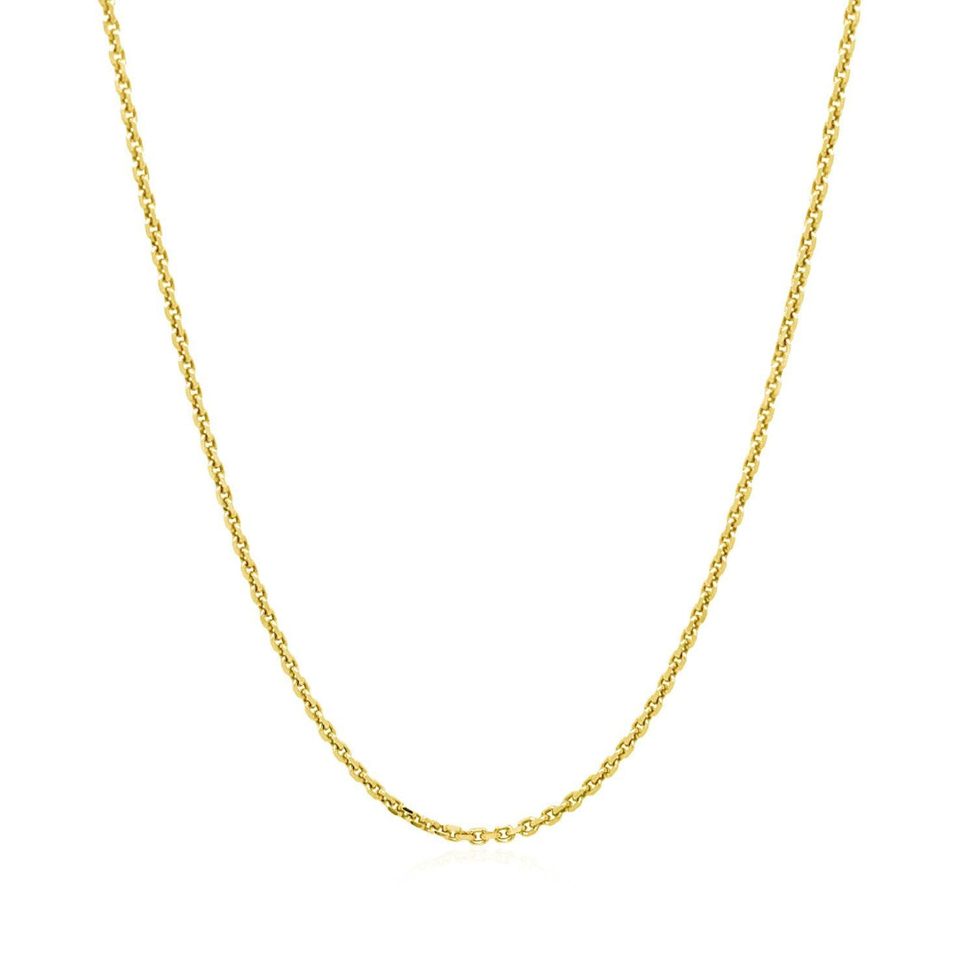 14k Yellow Gold Diamond Cut Cable Link Chain 1.4mm by Bids.com