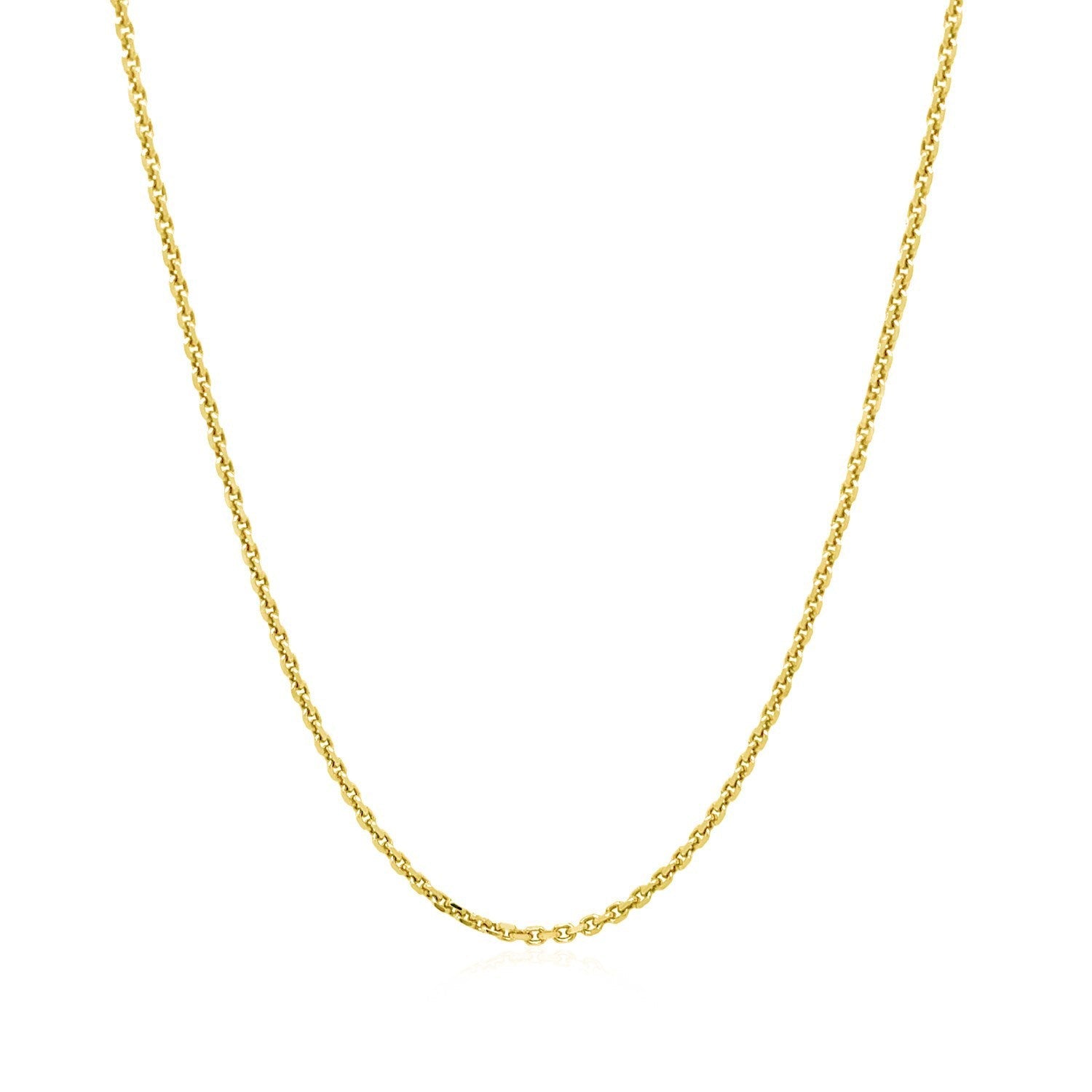 14k Yellow Gold Diamond Cut Cable Link Chain 1.4mm by Bids.com