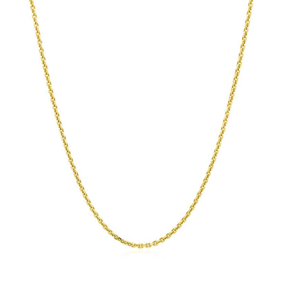 14k Yellow Gold Diamond Cut Cable Link Chain 1.4mm by Bids.com