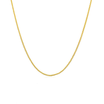 14k Yellow Gold Round Wheat Chain 1.0mm by Bids.com