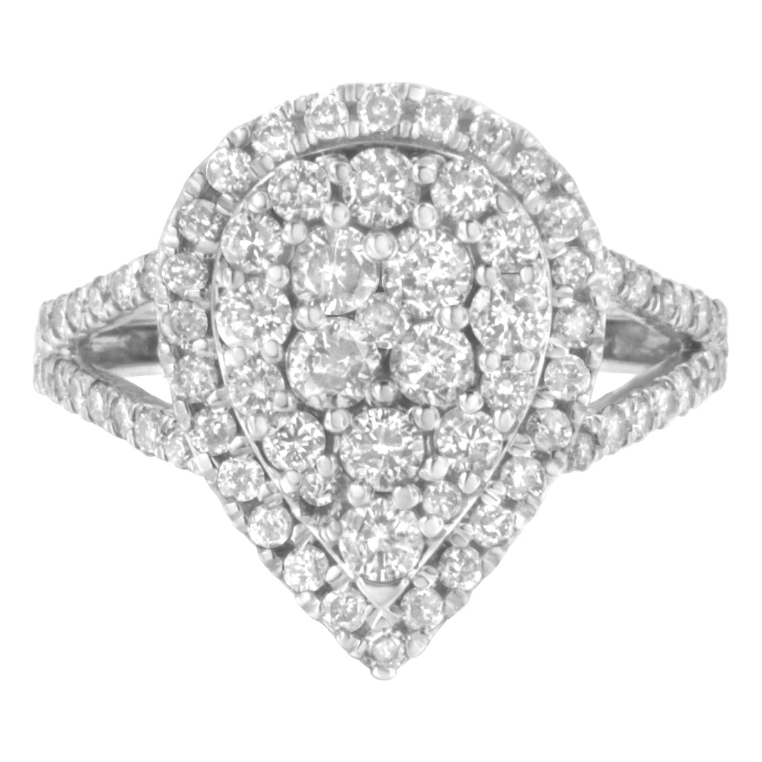 .925 Sterling Silver Diamond Cluster Ring (1 1/2 Cttw, H-I Color, I1-I2 Clarity) - Size 6 by Bids.com
