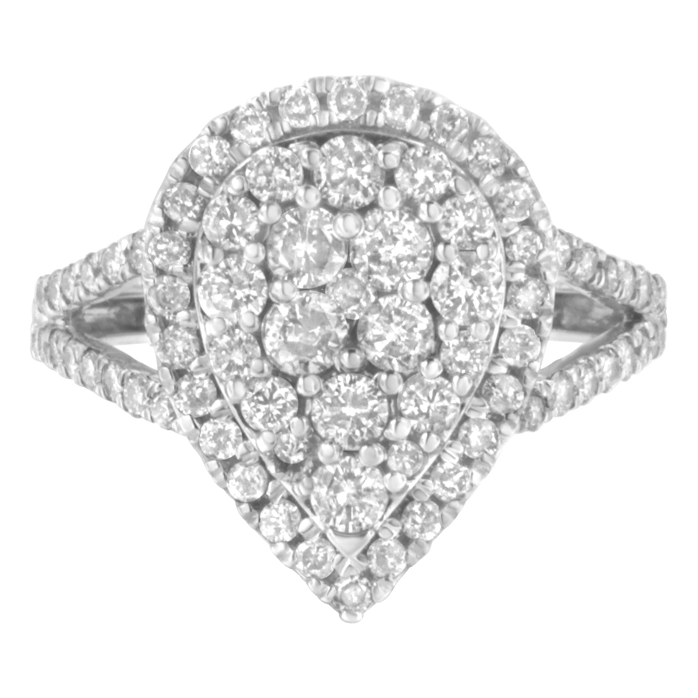 .925 Sterling Silver Diamond Cluster Ring (1 1/2 Cttw, H-I Color, I1-I2 Clarity) - Size 6 by Bids.com