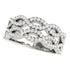 Diamond Studded Double Interlocking Waves Ring in 14k White Gold (5/8 cttw) by Bids.com