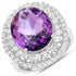 8.41 Carat Genuine Amethyst and White Topaz .925 Sterling Silver Ring by Bids.com