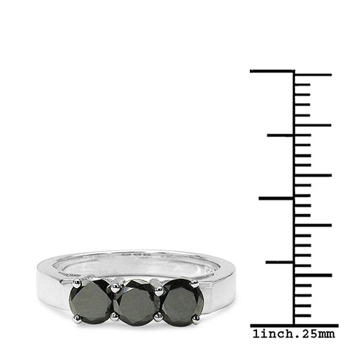0.99 Carat Genuine Black Diamond .925 Sterling Silver Ring by Bids.com