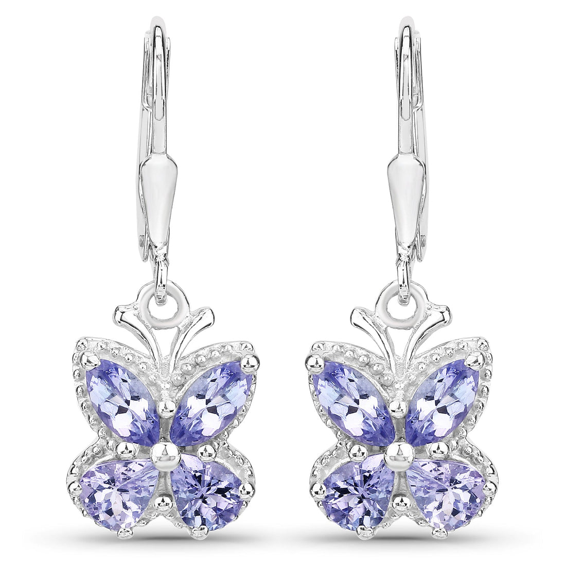 2.08 Carat Genuine Tanzanite .925 Sterling Silver Earrings by Bids.com
