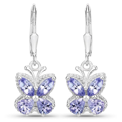 2.08 Carat Genuine Tanzanite .925 Sterling Silver Earrings by Bids.com