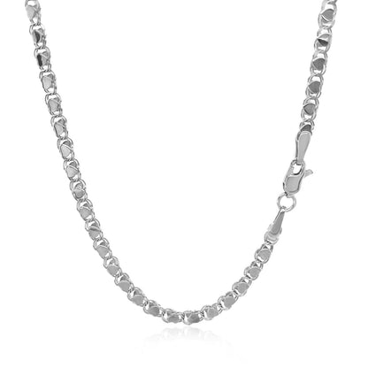 2.9mm 14k White Gold Heart Chain by Bids.com