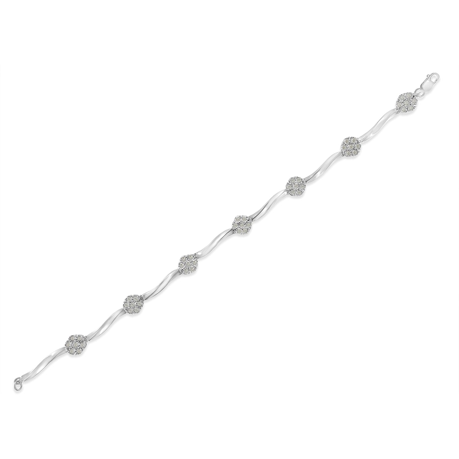 Sterling Silver Diamond Link Bracelet (1 cttw, H-I Color, I1-I2 Clarity) by Bids.com