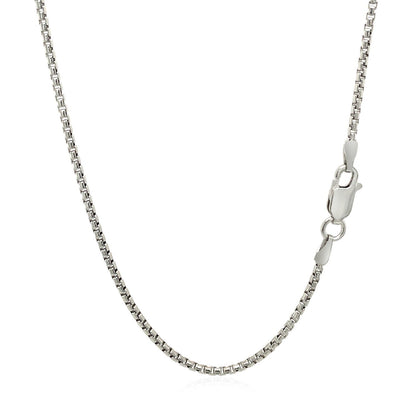 Sterling Silver Rhodium Plated Round Box Chain 1.5mm by Bids.com