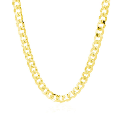 5.7mm 14k Yellow Gold Solid Curb Chain by Bids.com