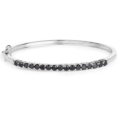 2.50 Carat Genuine Black Diamond .925 Sterling Silver Bangle by Bids.com