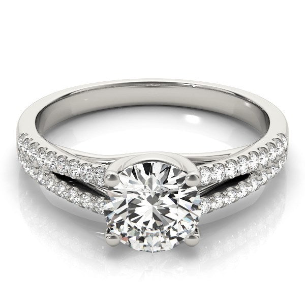 14k White Gold Split Shank Round Diamond Engagement Ring (1 1/8 cttw) by Bids.com