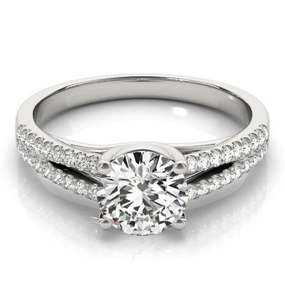 14k White Gold Split Shank Round Diamond Engagement Ring (1 1/8 cttw) by Bids.com