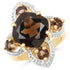 14K Yellow Gold Plated 5.92 Carat Genuine Smoky Quartz .925 Sterling Silver Ring by Bids.com