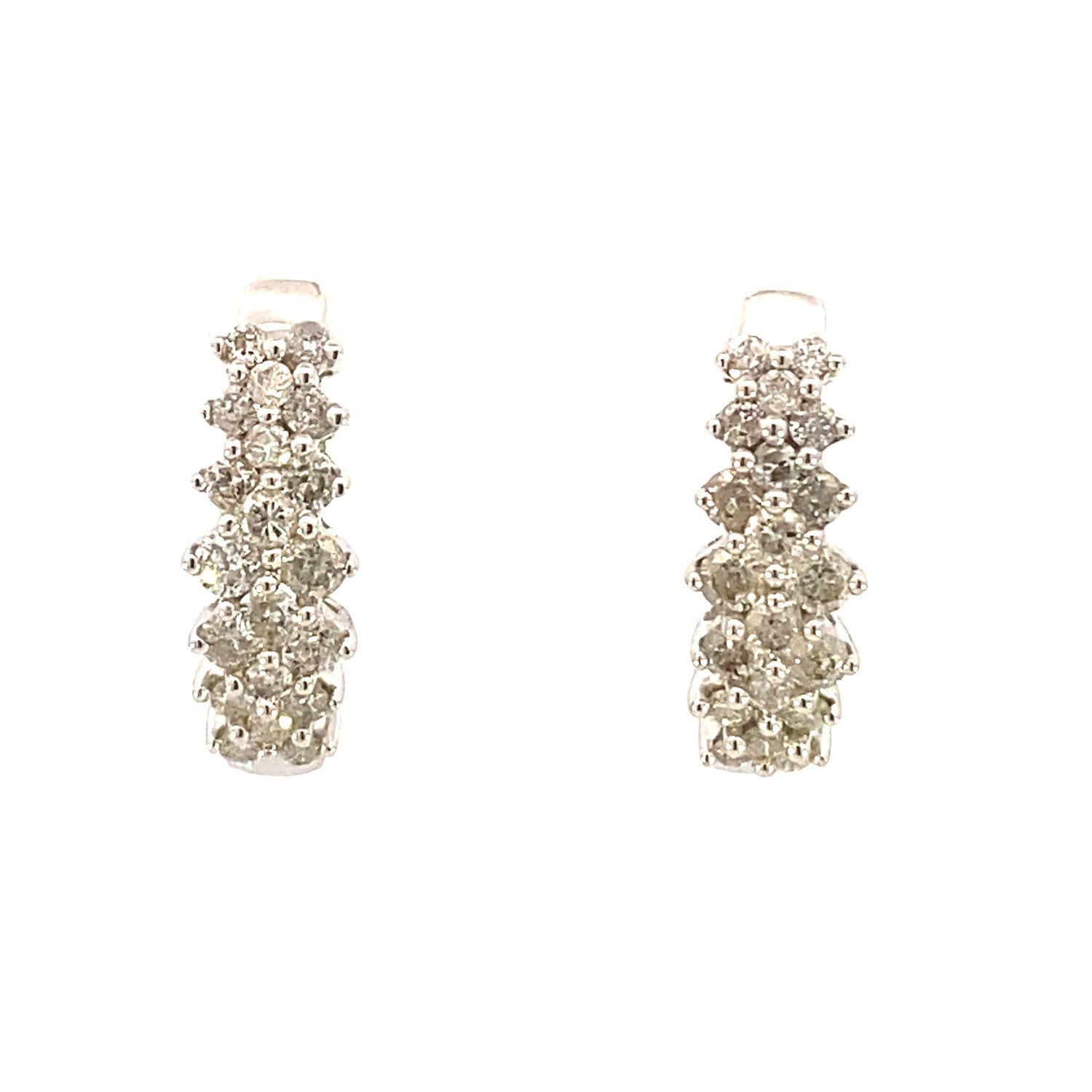1.09ct Diamond Diamond Hoop Earrings 14KT White Gold by Bids.com
