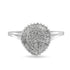 10K White Gold 1/2 Cttw Round & Baguette Cut Diamond Pear Shaped Domed PavÃ© Cluster with Halo Cocktail Ring (H-I Color, SI1-SI2 Clarity) - Size 5 by Bids.com