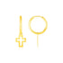 14K Yellow Gold Hoop Polished Earrings with Crosses  DestGlow