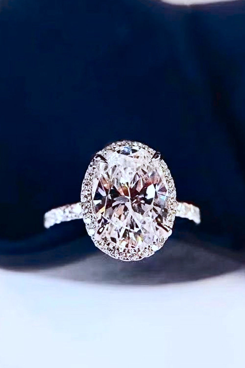 2 Carat Oval-Cut Sparkala™ Ring (Platinum Over Pure Sterling Silver) by Sparkala